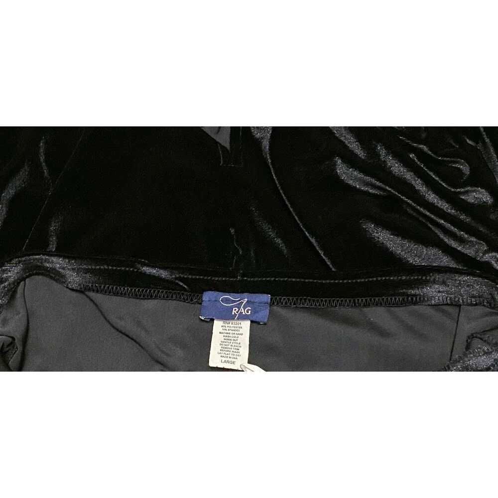 Vintage RAG USA Y2K Black Velvet Maxi Skirt Whimsigoth Womens 90s Grunge Witchy